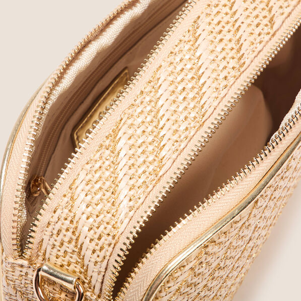 sac rectangulaire effet tresse couleur or femme Sac rectangulaire effet tressé couleur or femme