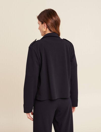Veste boutonnée bleu foncé femme