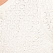 Gilet droit mi-long col V ecru femme