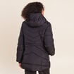 Doudoune cintr&eacute;e r&eacute;versible avec capuche noir femme