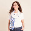 Foulard imprim&eacute; bleu fonc&eacute; femme