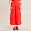 Pantalon large élastiqué orange femme