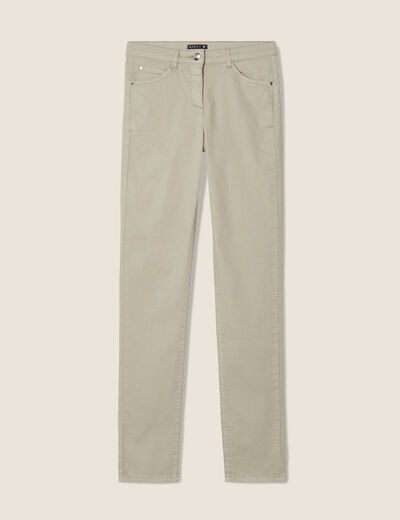 Pantalon léger taille standard long vert clair femme