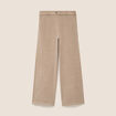 Pantalon loose en velours beige femme