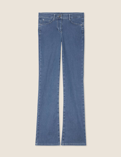 Jean léger bootcut taille basculée denim bleach femme