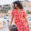 Blouse manches courtes rouge femme