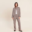 Veste col montant doubl&eacute;e marron femme