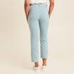 Pantalon droit taille haute 7/8ème bleu canard femme