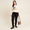 Pull manches longues creme femme