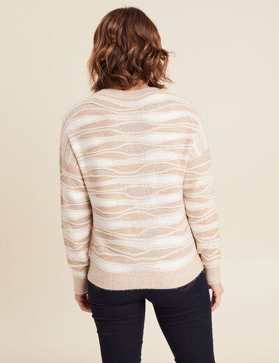 Pull manches longues beige femme