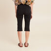 Pantacourt droit taille haute noir femme