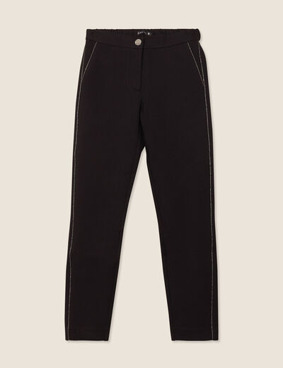 Pantalon chino ajusté 7/8ème noir femme