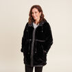 Parka r&eacute;versible &agrave; capuche noir femme