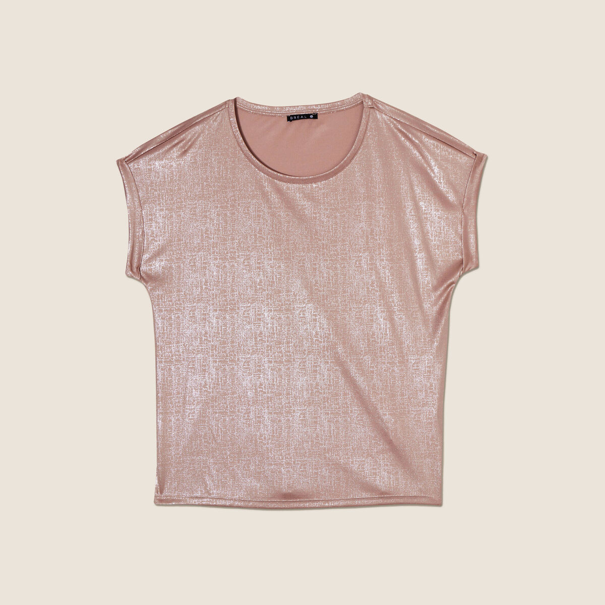 T-shirt manches courtes taupe femme