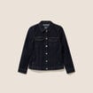 Veste cintr&eacute;e courte en jean denim brut femme