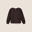 Blouse manches longues marron fonc&eacute; femme