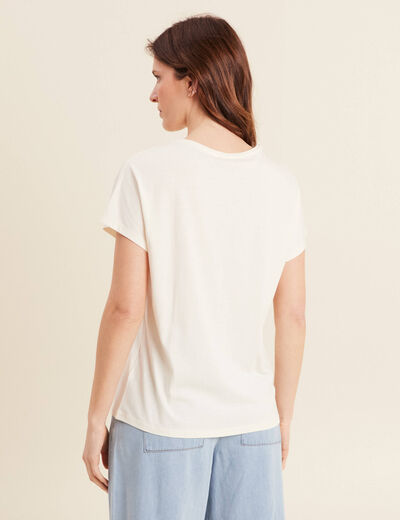 T-shirt manches courtes ecru femme