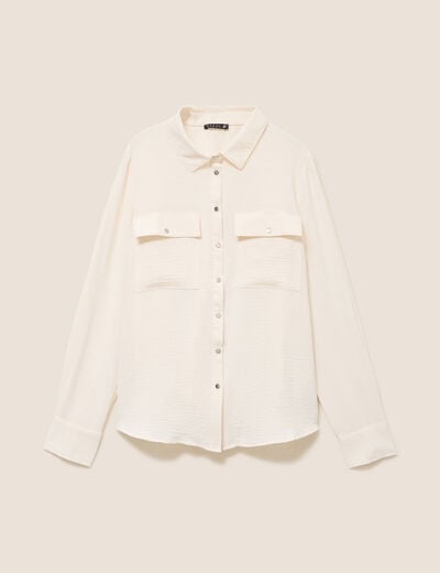 Chemise manches longues ecru femme