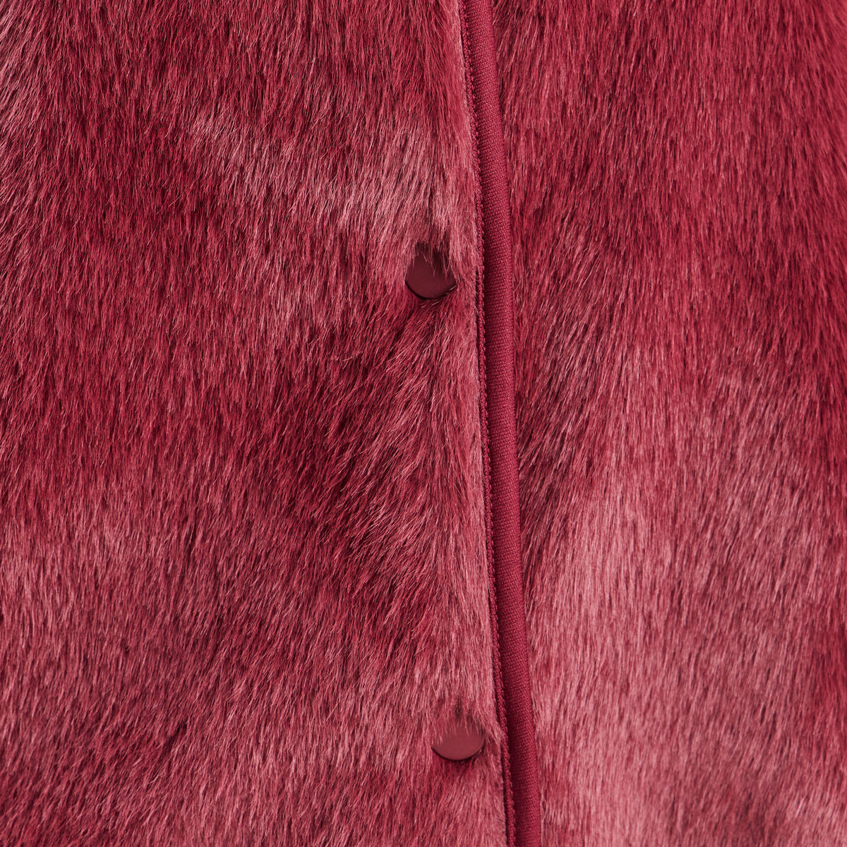 Gilet droit sans manches fausse fourrure bordeaux femme
