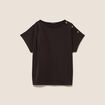T-shirt manches coudes marron fonc&eacute; femme