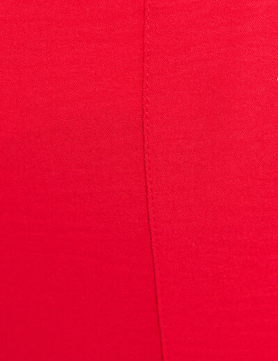 Pantalon flou ceinturé rouge femme