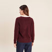 Pull bi-mati&egrave;re col tunisien bordeaux femme