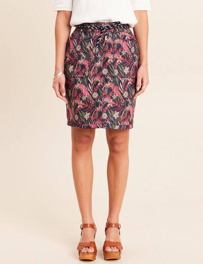 Jupe droite r&eacute;versible multicolore femme