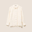Chemise droite manches longues ecru femme