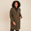 Manteau 3 en 1 col montant doubl&eacute; vert kaki femme