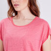 T-shirt manches courtes rose fushia femme