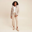 Doudoune ajust&eacute;e &agrave; capuche doubl&eacute;e beige femme