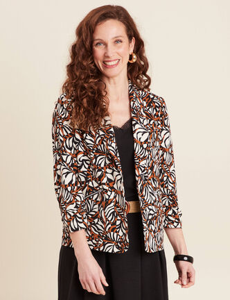 Veste tailleur col ch&acirc;le marron femme