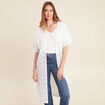 Gilet long manches courtes blanc femme