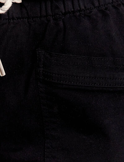 Pantalon coupe droite à coulisse vert foncé femme