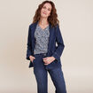 Veste tailleur en jean denim brut femme