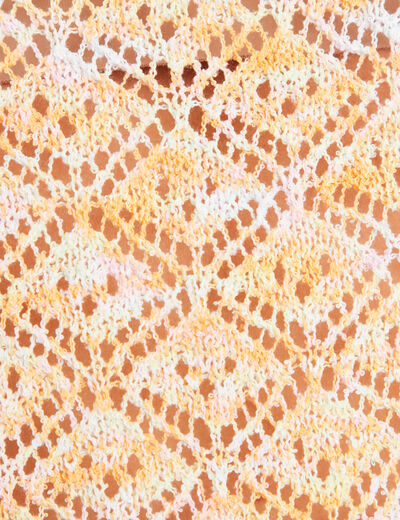 Pull manches courtes ajouré multicolore femme