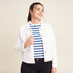 Blouson ajusté boutonné ecru femme