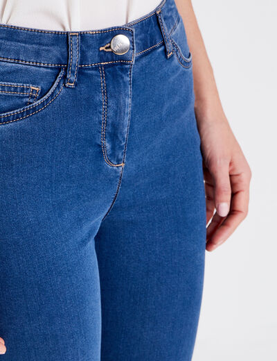 Jean magique Le L&eacute;ger ajust&eacute; 7/8&egrave;me denim double stone femme