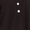 Robe droite courte en maille col chemise noir femme