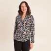 Chemise cintr&eacute;e manches longues fluide noir femme