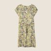 Robe droite fluide col en V vert femme