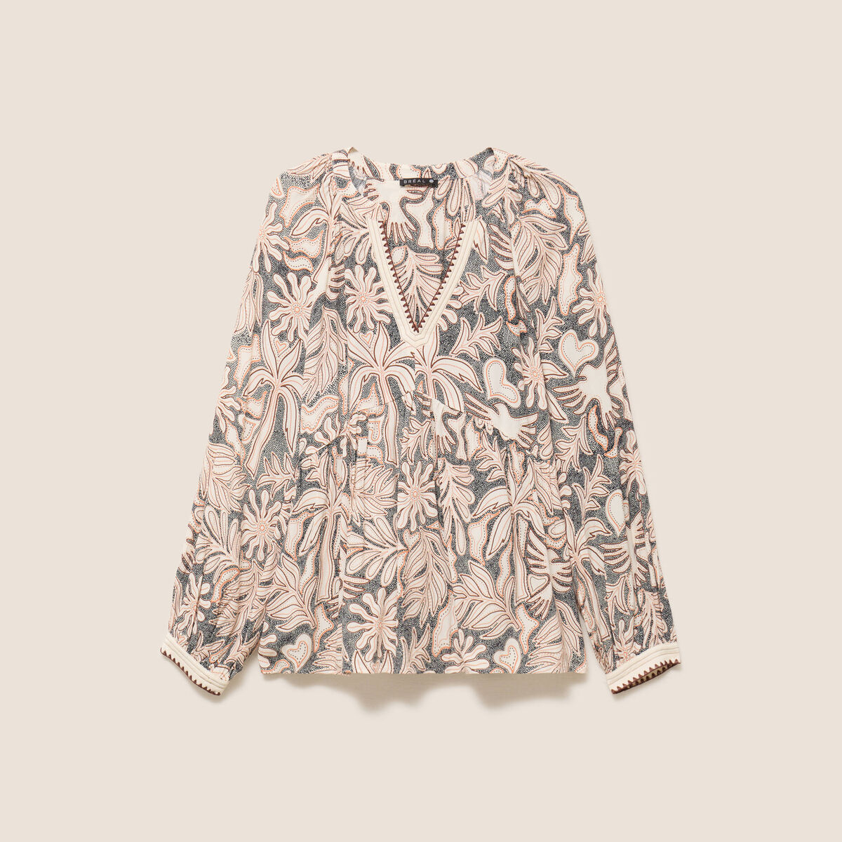 Blouse ample manches longues blanc femme