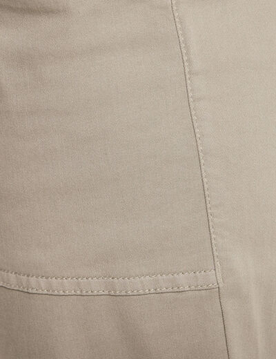 Pantalon coupe droite à coulisse vert clair femme