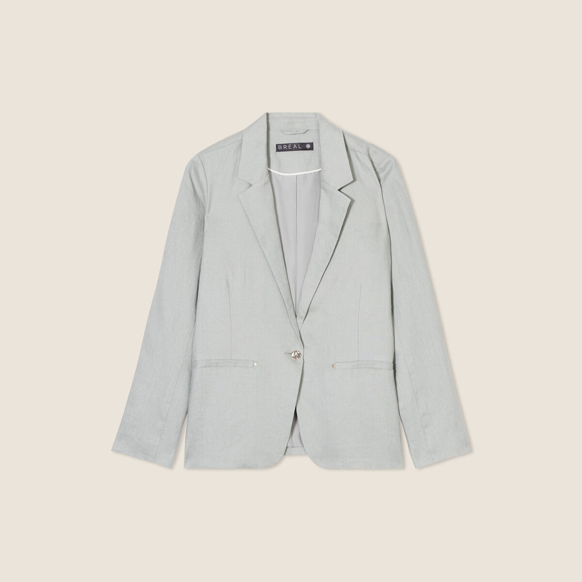 Veste esprit tailleur cintrée vert clair femme