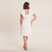 Robe droite fluide smockée ecru femme