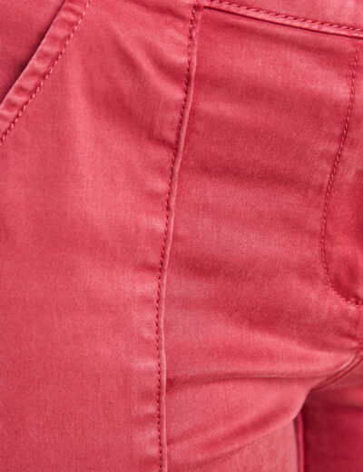 Pantalon ajusté rouge foncé femme