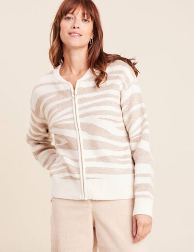 Gilet manches longues blanc femme