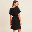Robe fluide manches courtes noir femme