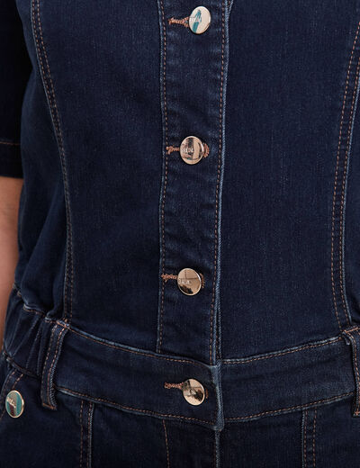 Combinaison pantalon en jean denim brut femme