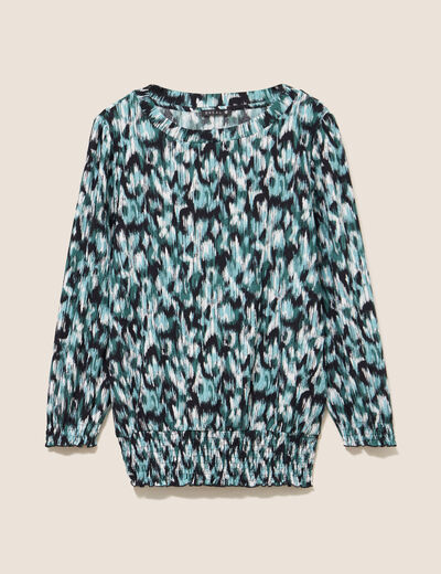 T-shirt manches 3/4 vert femme
